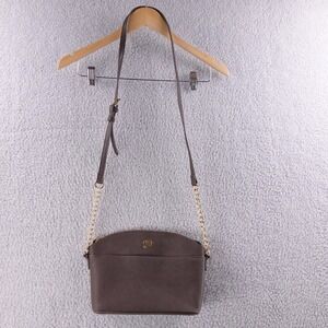 Anne Klein Brown Crossbody Bag Gold Chain Strap Flap Detail Women‎